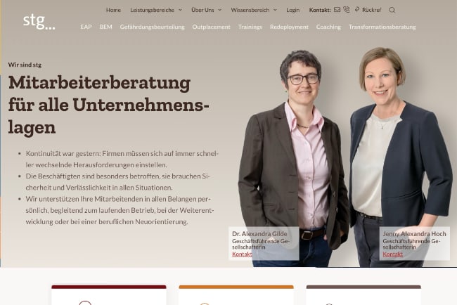 stg – Mitarbeiterberater Webseite